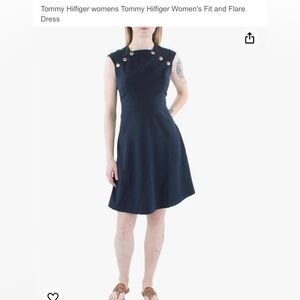 Tommy Hilfiger royal blue dress with gold buttons Size 8 New with tags